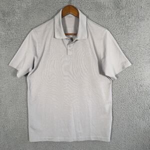 Lululemon Polo Shirt Pique Classic-Fit Short-Sleeve Grey Performance Golf Medium